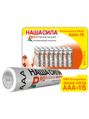 ПАК Батарейок НАША СИЛА Professional Alkaline AAA  x16 пак 16шт