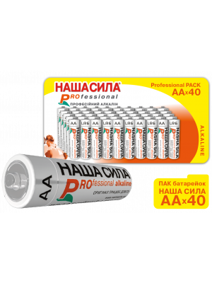 ПАК Батарейок НАША СИЛА Professional Alkaline AA  x40 пак 40шт